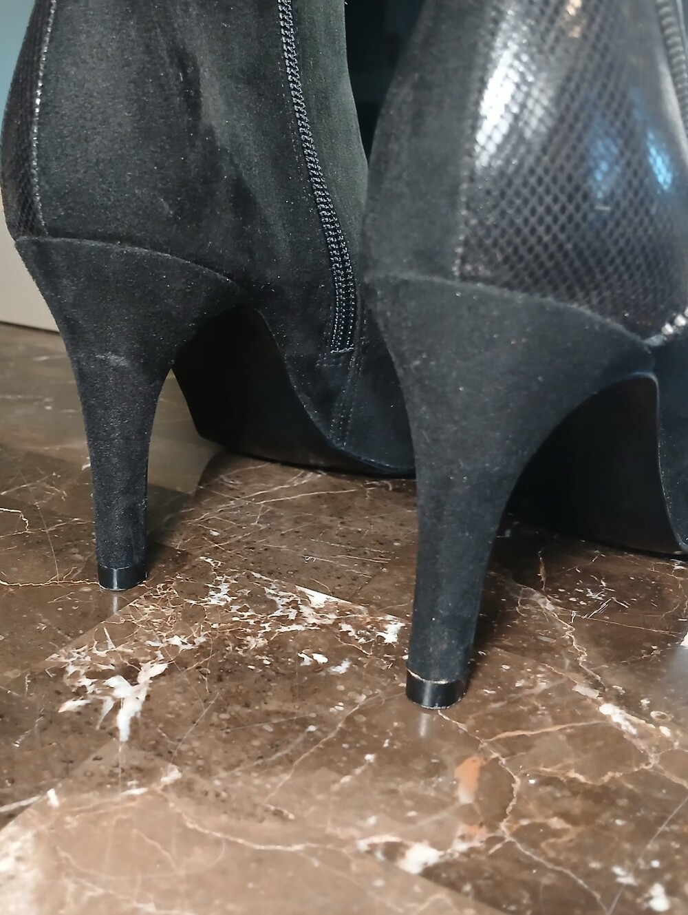 Coach and Four Black Pointed Toe Stiletto Ankle Booties - Picture 8 of 15